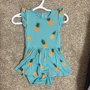 Kyte BABY Blue Pineapple Print Kids Dress